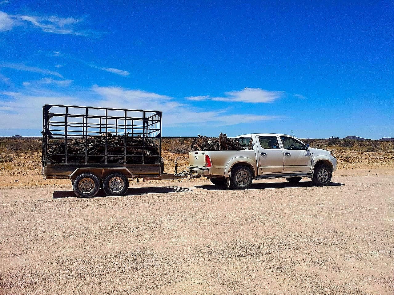 Equipment trailer loaded and ready to haul